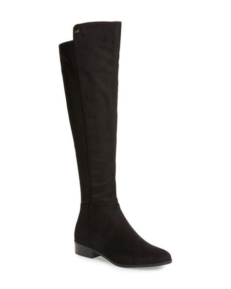 michael kors bromley over knee black leather boots|Michael Kors knee high boots.